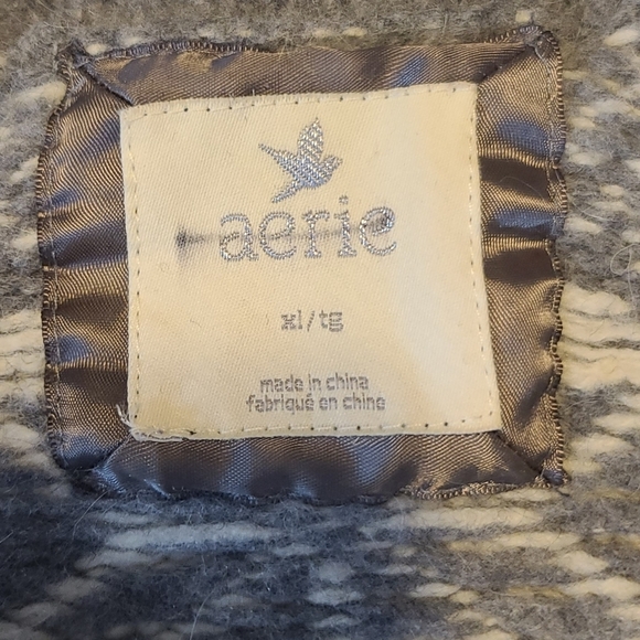 Aerie Wool Blend Fair Isle Button Up Cardigan XS - Picture 7 of 7